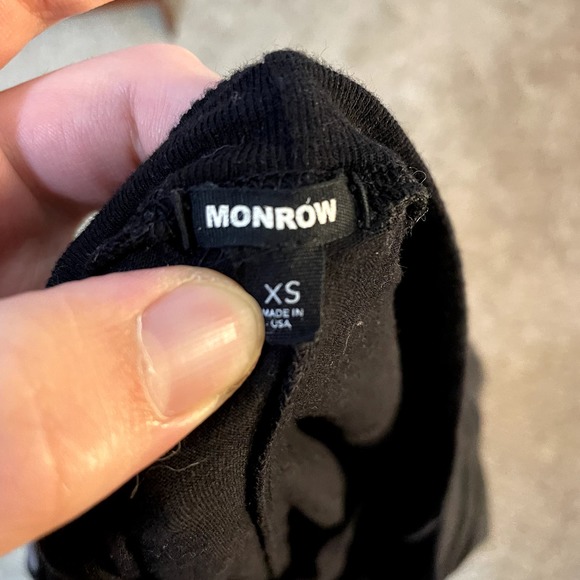 MONROW Layered Printed Soft Sweatshirt in Black & White Size XS - Picture 14 of 16